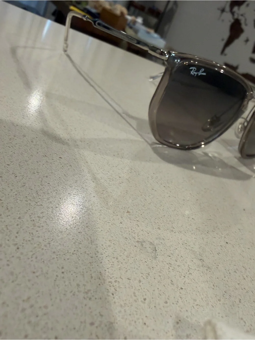Ray-Ban Men's Translucent Taupe Frame with Gray Gradient Lenses Sunglasses